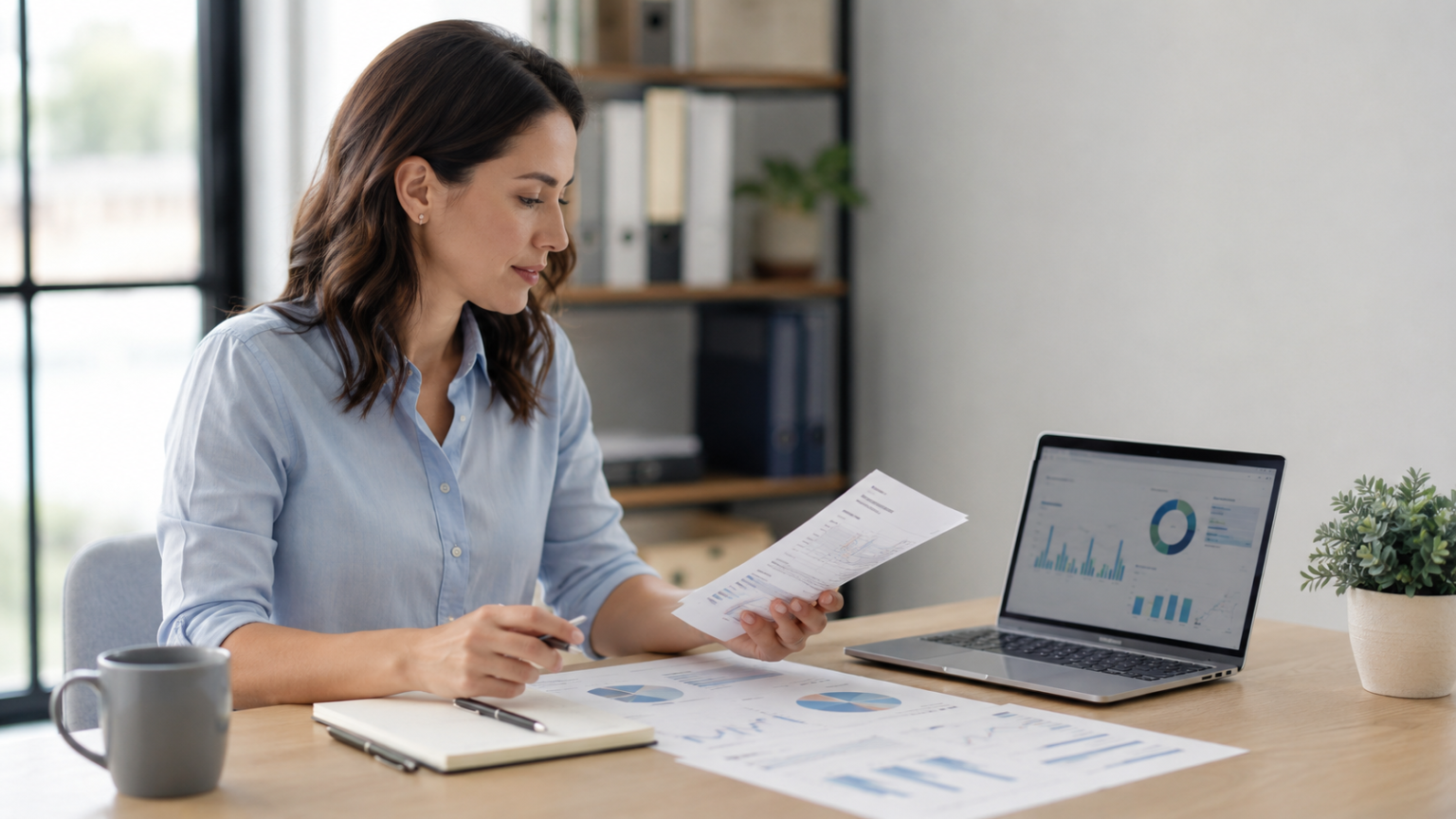An accountant analyzing the numbers of a small business.